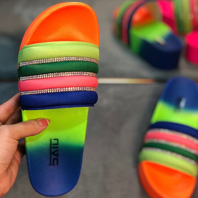 Rainbow Platform Slippers F744
