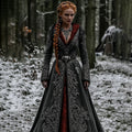 Women's Vintage Evil Skull Embroidery V Neck Casual Maxi Dress elevenforest