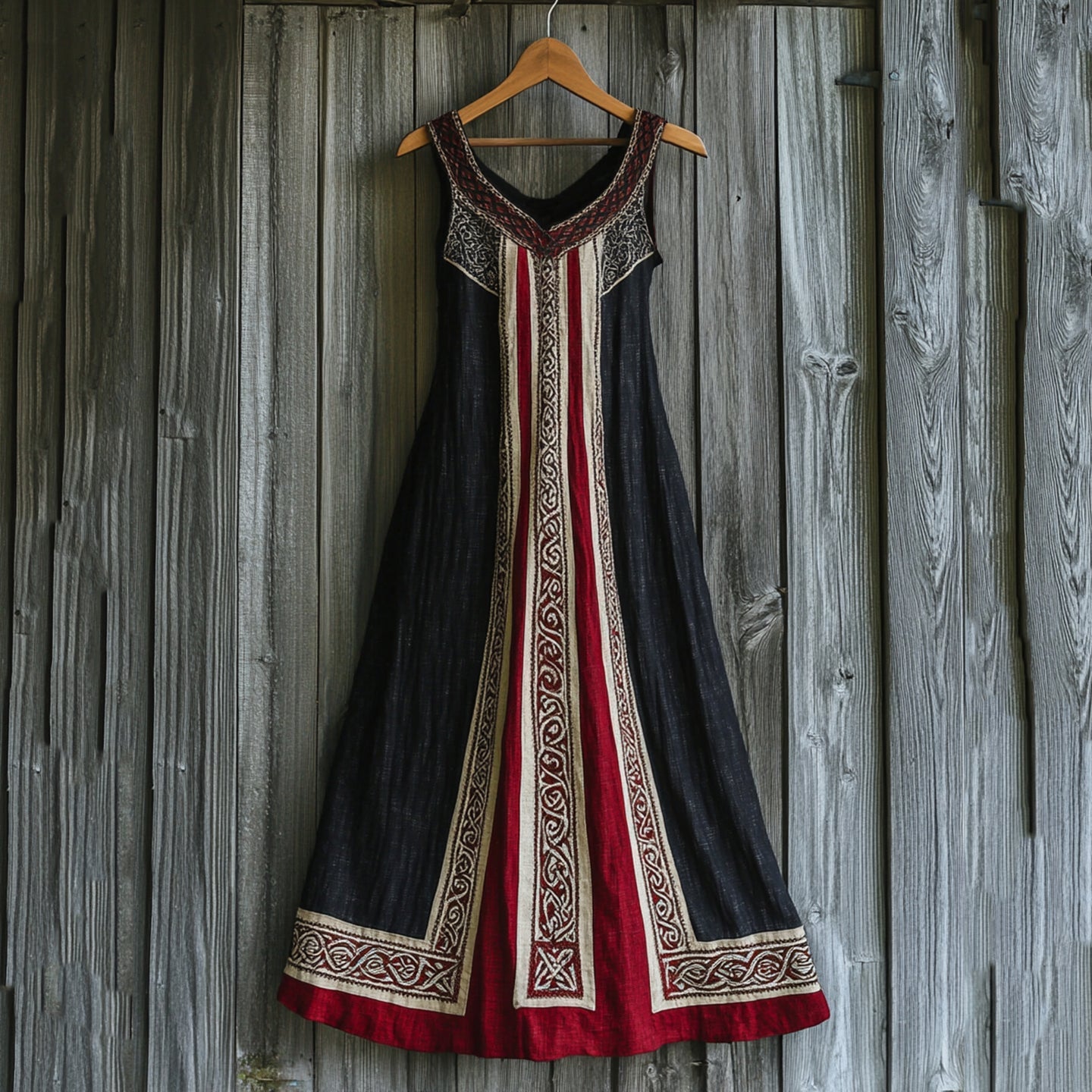 Vintage Viking Celtic Knot Patchwork Cozy Tank Dress elevenforest