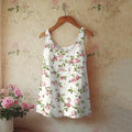 Comstylish Floral Print Linen Blend Tank Top