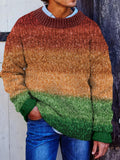 Men's Retro Old Fashioned Gradient Cozy Sweater elevenforest