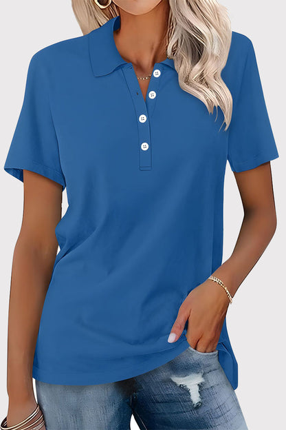 Simplicity Buckle Turndown Collar T-shirts