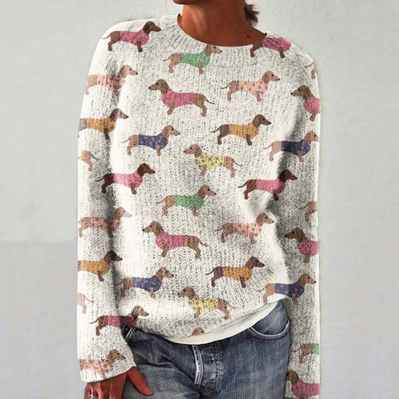 Comstylish Women's The Dachshund Art Cozy Sweater