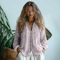 Vintage Wildflowers Floral Art  Linen Print  Long Sleeve Shirt elevenforest