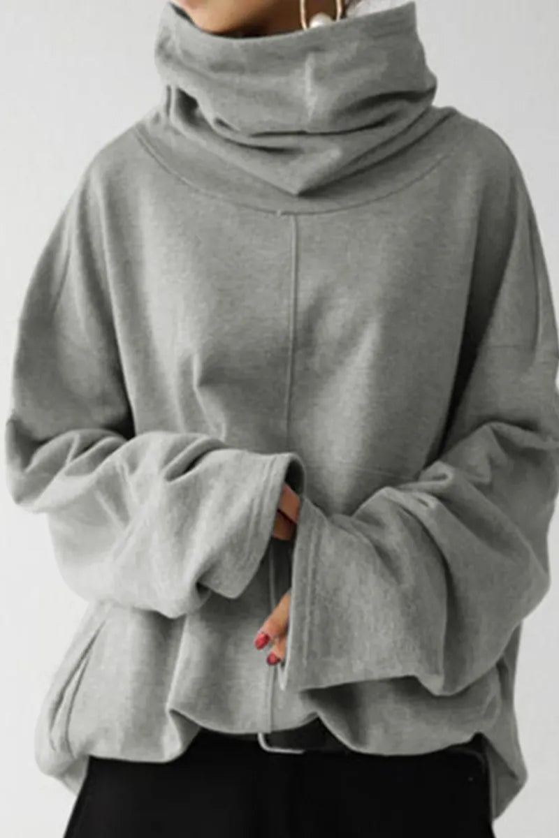 Patchwork Pocket Turtleneck Hoodies(5 Colors)