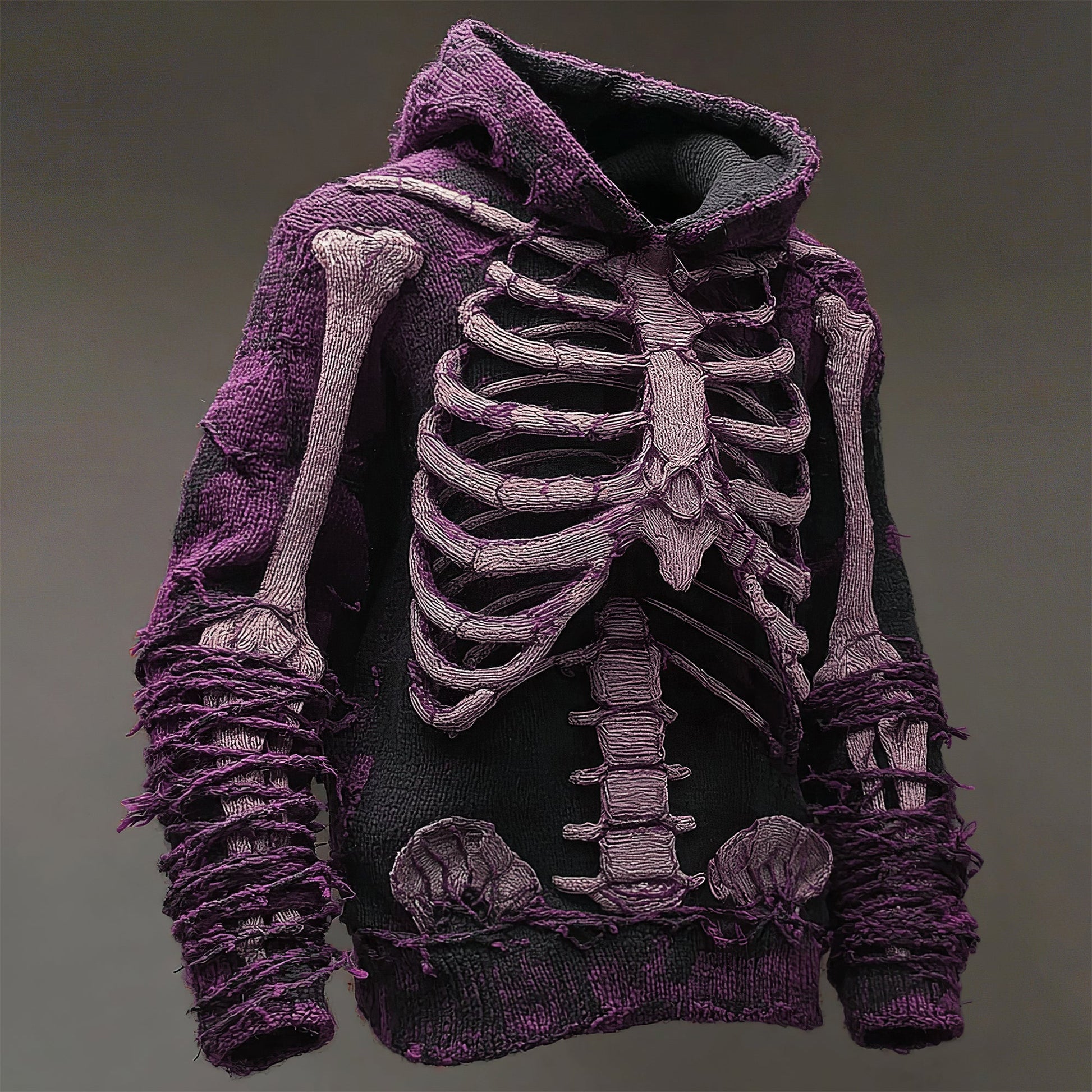 Men's Vintage Anatomy Knit Hooded Sweater artswardrobe