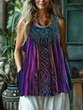 Vintage Celtic Mythology Gradient Lace Linen Tank elevenforest