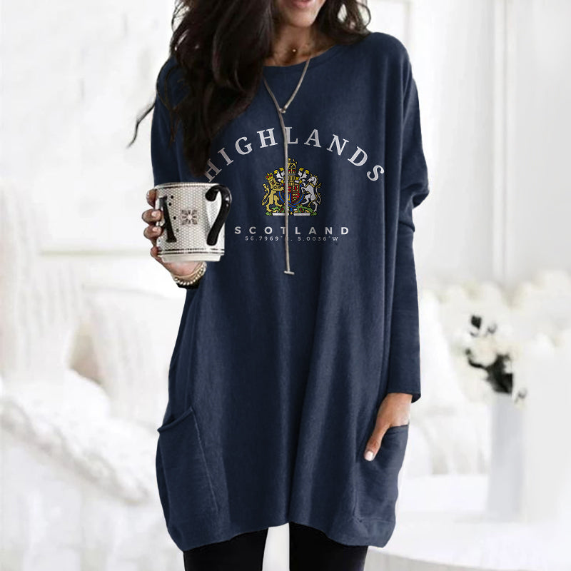 Comstylish The Scottish Highlands Print Casual Tunic