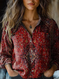 Vintage Ethnic Style Tattoo Pattern Art Print Casual Long Sleeve Comfo