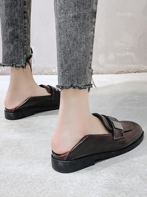 Shallow Cut Square-toe Loafers