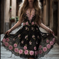 Bohemian Three-dimensional Embroidery Floral Camisole Dress elevenforest