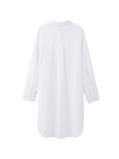 High-low Irregular Clipping Color Split-joint Lapel Blouses