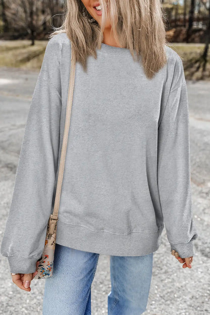 Cozy Light Grey Crewneck Sweatshirt