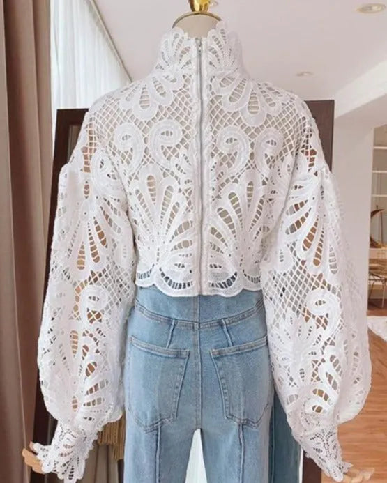 Crop White Blouse