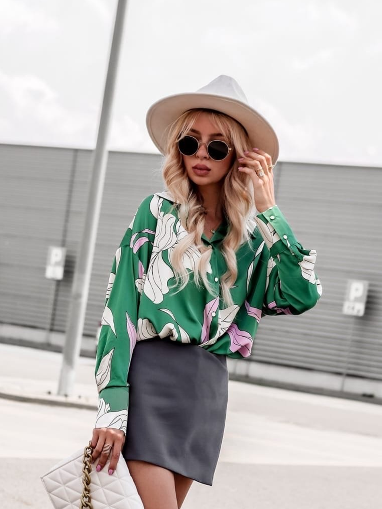 ’s Spring Summer Printed Professional Long Sleeve Shirt – Print Blouse