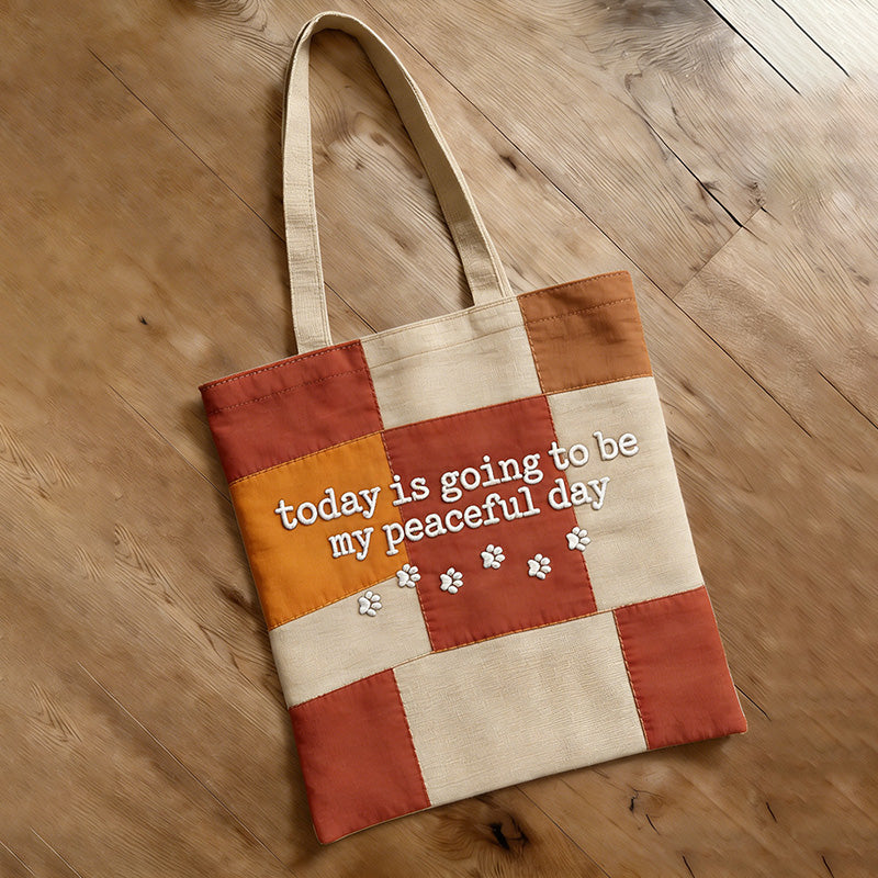 Comstylish Today Is Going To Be My Peaceful Day Art Ecofriendly Tote Bag