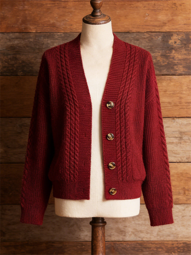 Comstylish Ice Out Ice Melt Cable Knit Cozy Cardigan