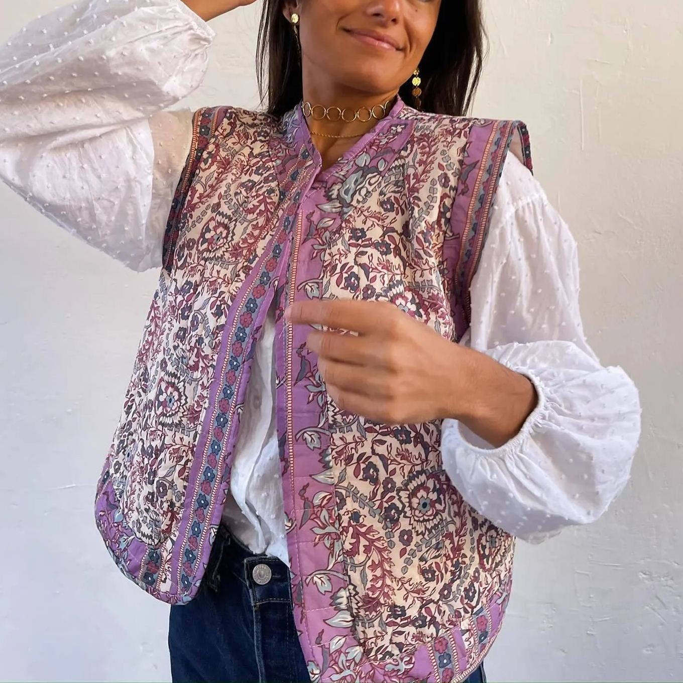 Printed Quilted Waistcoat