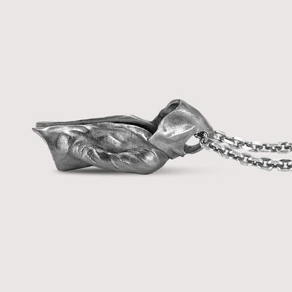 Sterling Silver Assassin Cloak Trench Coat Pendant Necklace