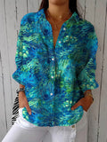 Women's Peacock Feather Print Shirt elevenforest