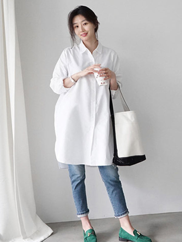 Urban Loose Color Striped Lapel Blouse Top