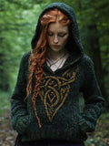 Vintage Forest Elf Celtic Chunky Hooded Sweater elevenforest