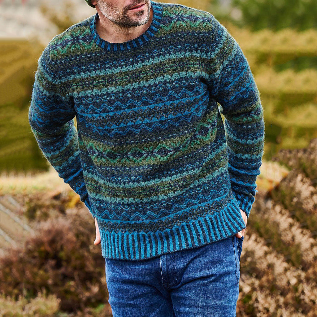 Vintage Brodie Knit Jacquard Crew Neck Sweater（Unisex） elevenforest