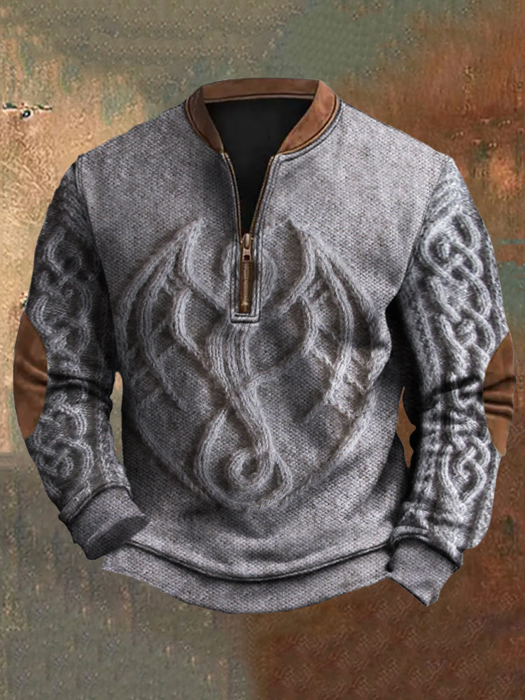 Western Dragon Vintage Men's Knit Sweater elevenforest