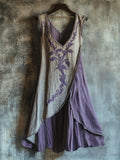 Vintage Celtic Knot With Lavender Art Pattern Linen Tank Dress elevenforest