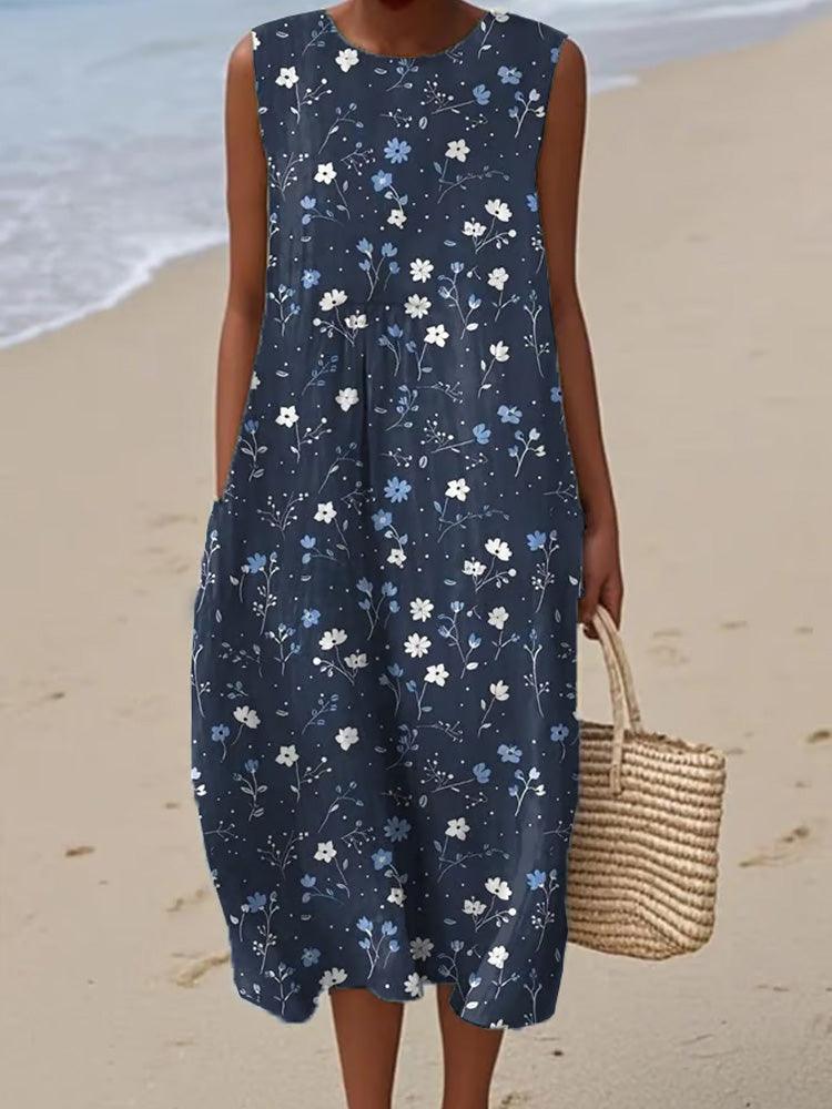 Women's Vintage Floral Print Dress elevenforest