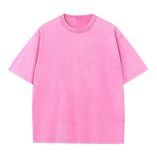 ’s Washed T-shirts Street Hip Hop Retro Punk T Shirt Harajuku Cotton Short Sleeve Acid Wash Tshirts Top