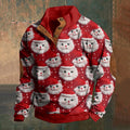 Christmas Santa Cat Men's Sweater elevenforest