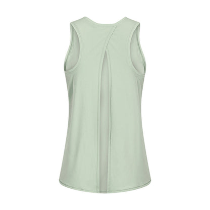 Spring Summer Nude Feel Skin Friendly Lace-up Vest Bow Beauty Back Loose Breathable Running Sports Blouse