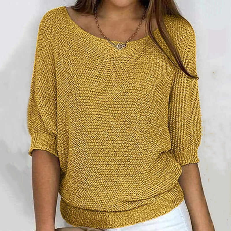 Vintage Solid Color V Neck Comfy Sweater elevenforest