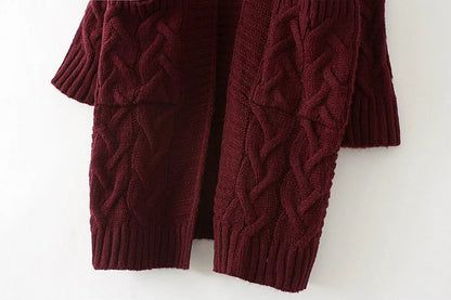 ’s Autumn Winter Twist Knitted Sweater Cardigan Coat