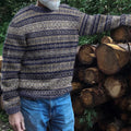 Mens Vintage Fair Isle Knit Pattern Art Cozy Sweater elevenforest