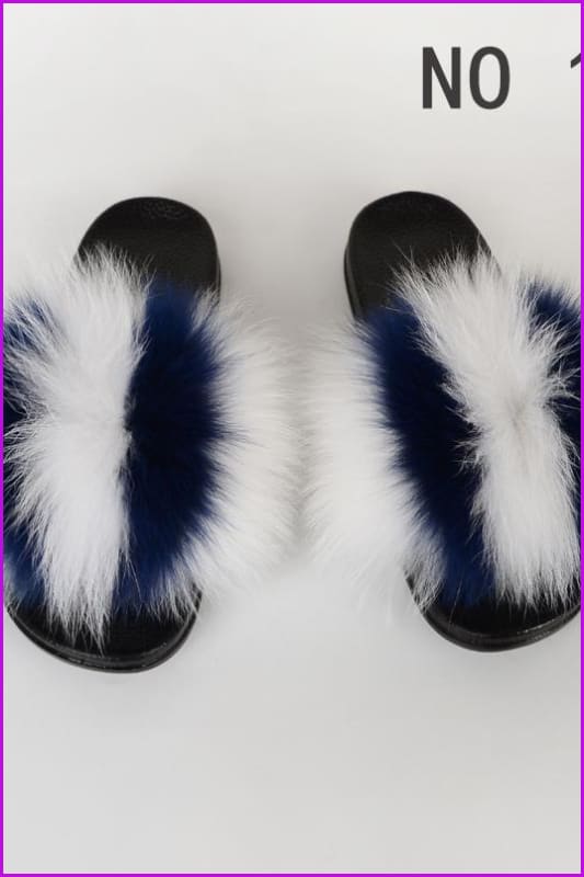 { Ready Stock } New Color Fox Fur Slides F678