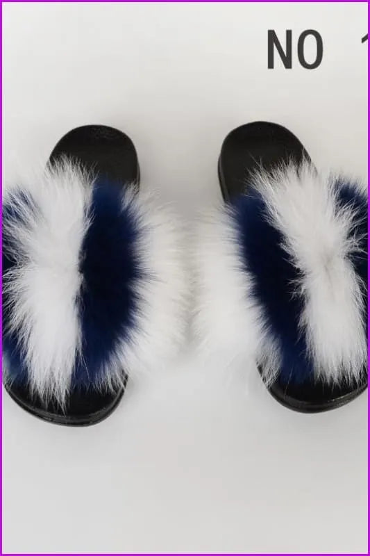 { Ready Stock } New Color Fox Fur Slides F678