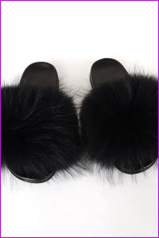 {5-7 Days Wait for Make} New Color Raccoon Fur Slides F581