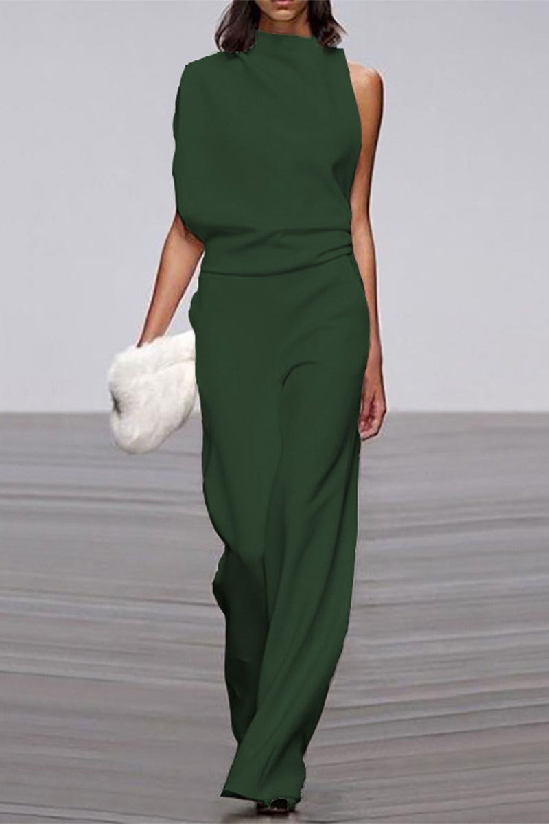 Half a Turtleneck Boot Cut Jumpsuits(12 Colors)