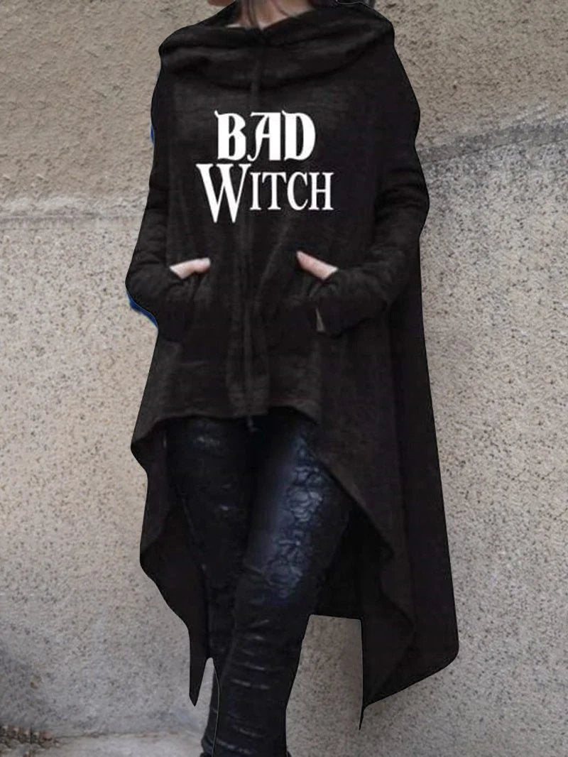 Halloween Print Irregular Long Sleeve Sweatshirt