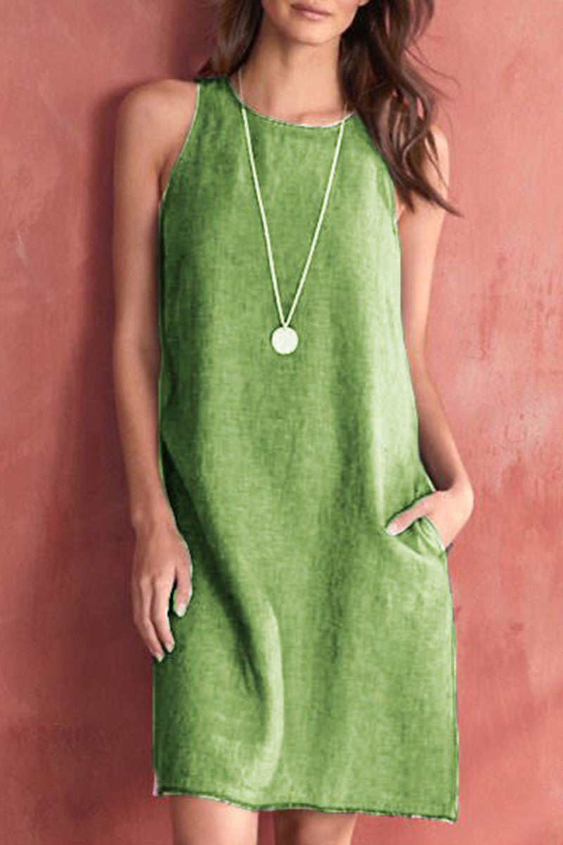 Basis O Neck Vest Dress Dresses(5 Colors)