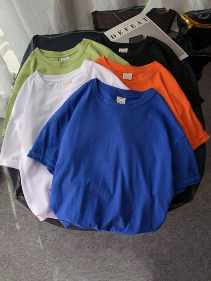 Summer Short Sleeve T-shirt Tee Shirt Loose Basic T Shirt O-neck Hipster Tshirt Top 5xl