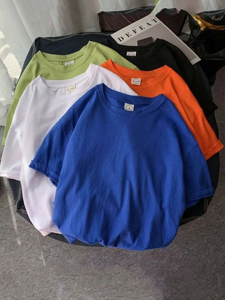 Summer Short Sleeve T-shirt Tee Shirt Loose Basic T Shirt O-neck Hipster Tshirt Top 5xl