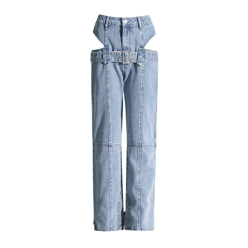 Spring Cropped Overalls Trousers for – Straight Leg Pants Design