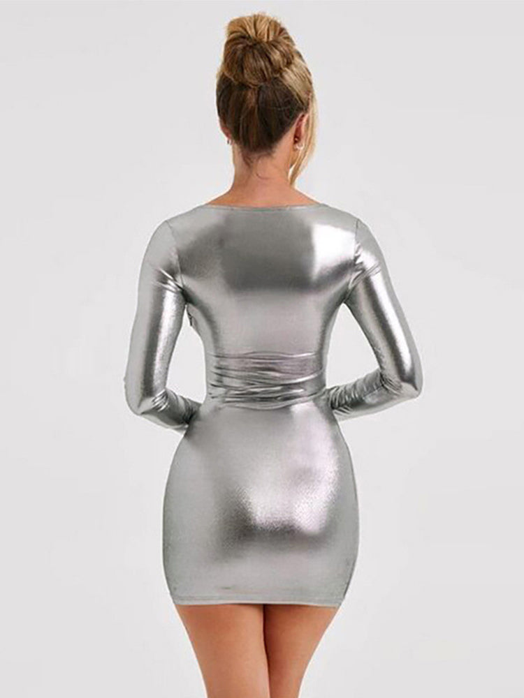Spring Autumn Long Sleeve Party Club Short Mini Dress