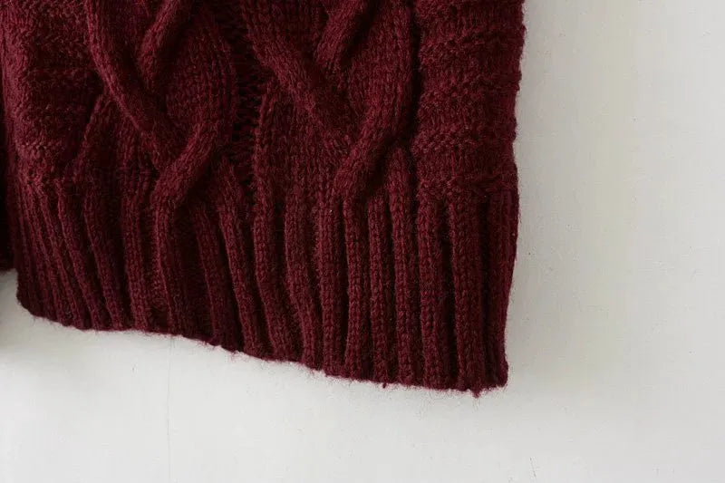 ’s Autumn Winter Twist Knitted Sweater Cardigan Coat