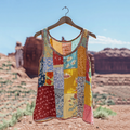 Women's Vintage Patchwork Flower Print Tank Top elevenforest