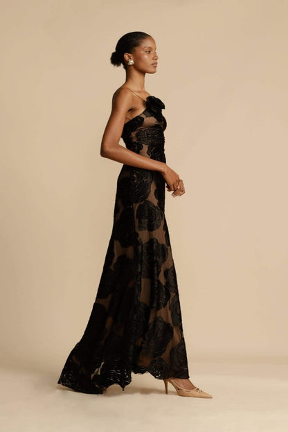 Lindsay Printed One Shoulder Maxi Dress