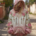 Women's Vintage Three-dimensional Floral Pattern Hoodie elevenforest